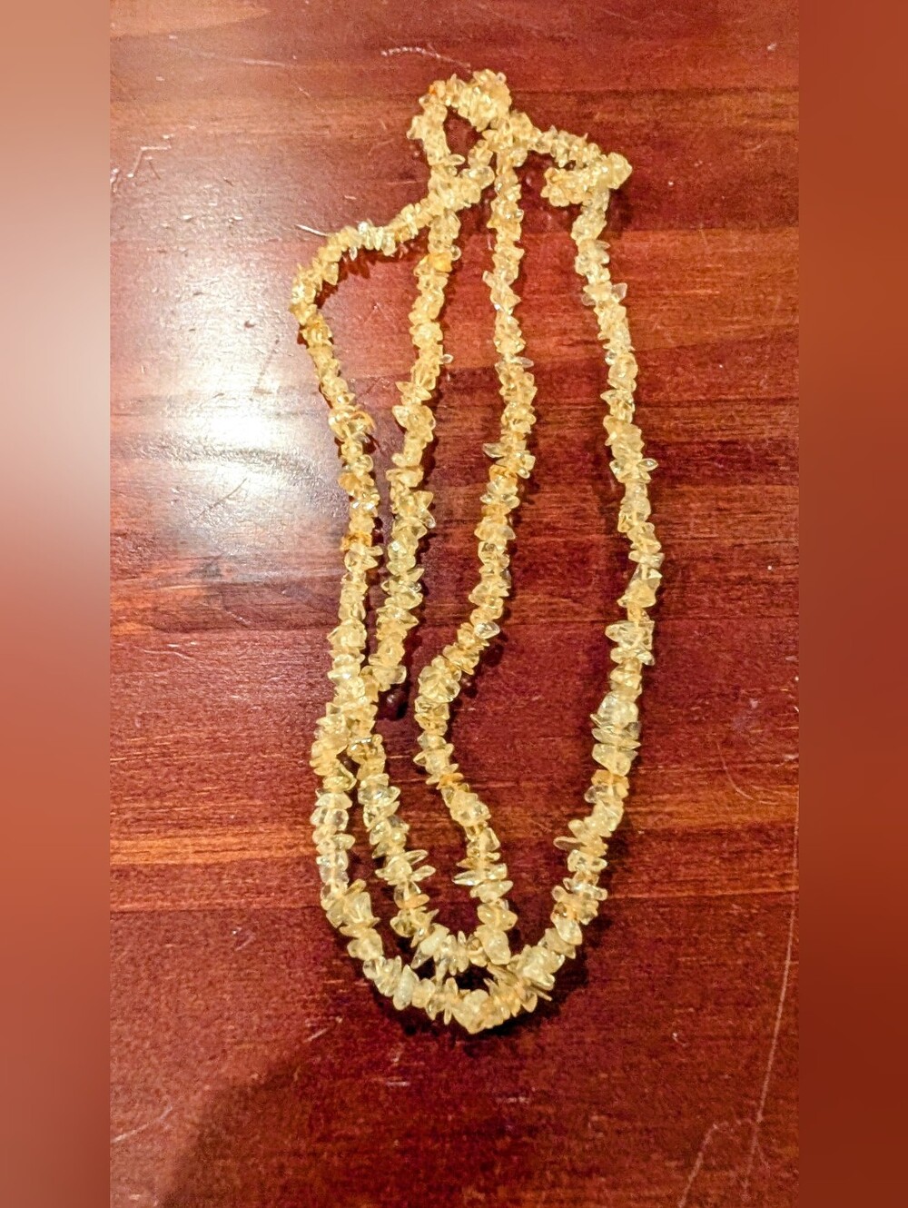 Gold Citrine Chip Beaded Necklace - Women Jewelry